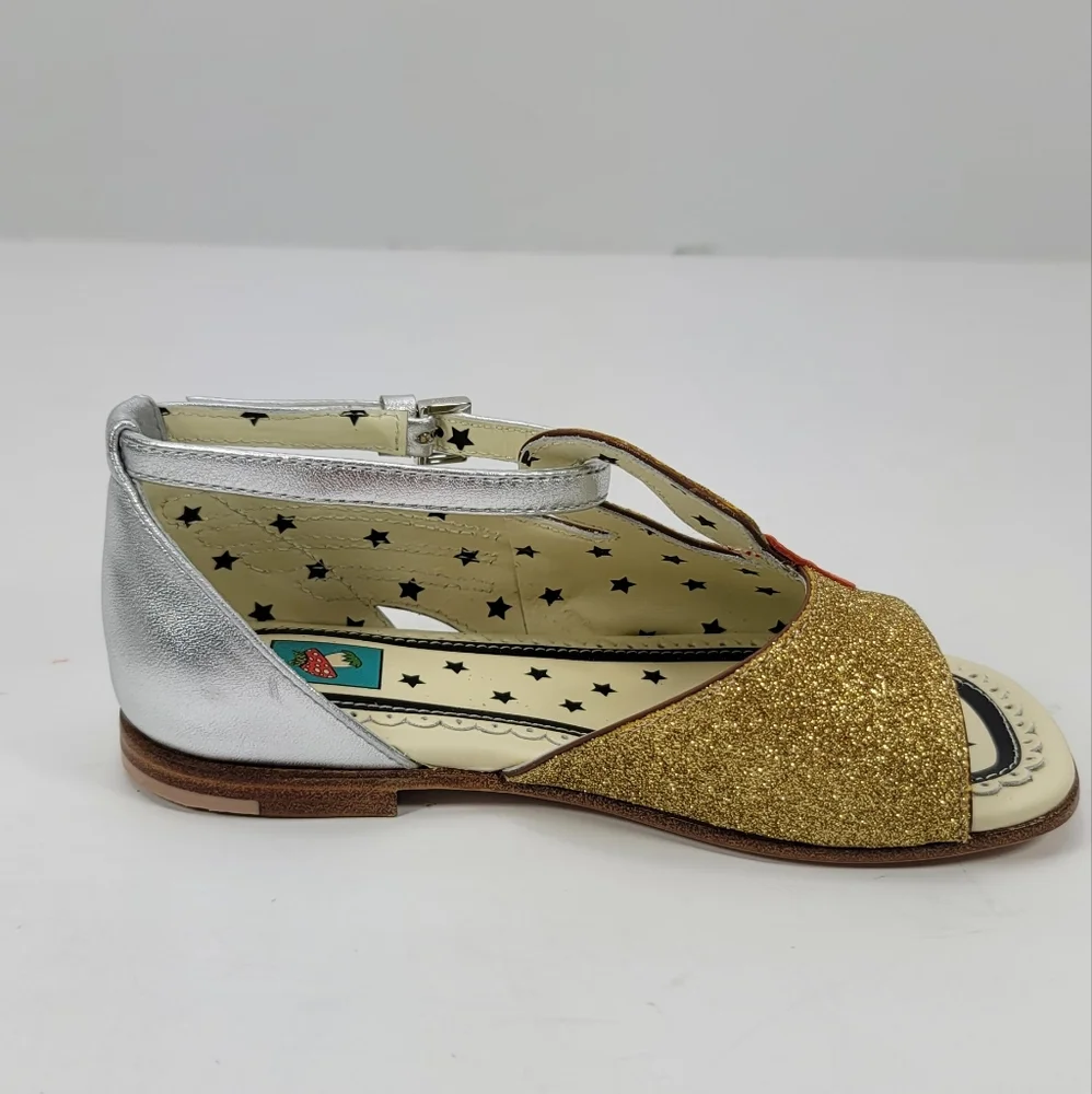 Gucci Kids Gold Swan & Silver Sandals for Girls  - Stunning - Picture 6 of 11